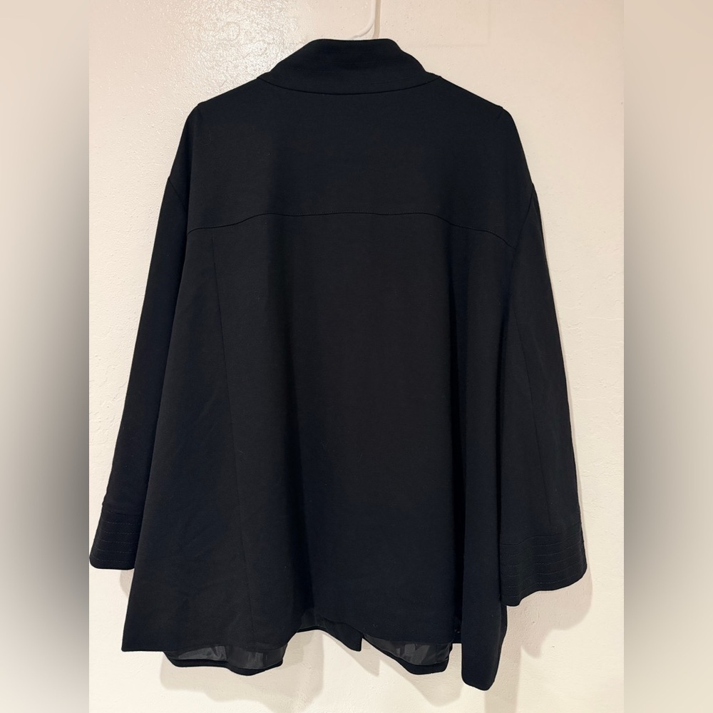Sandro Black Cape Womens Jacket 2-Button Size 3X - Picture 9 of 12